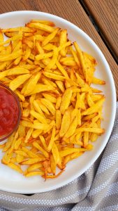 Air fryer French fries is seriously the best! You will love this Air fried potatoes recipe.