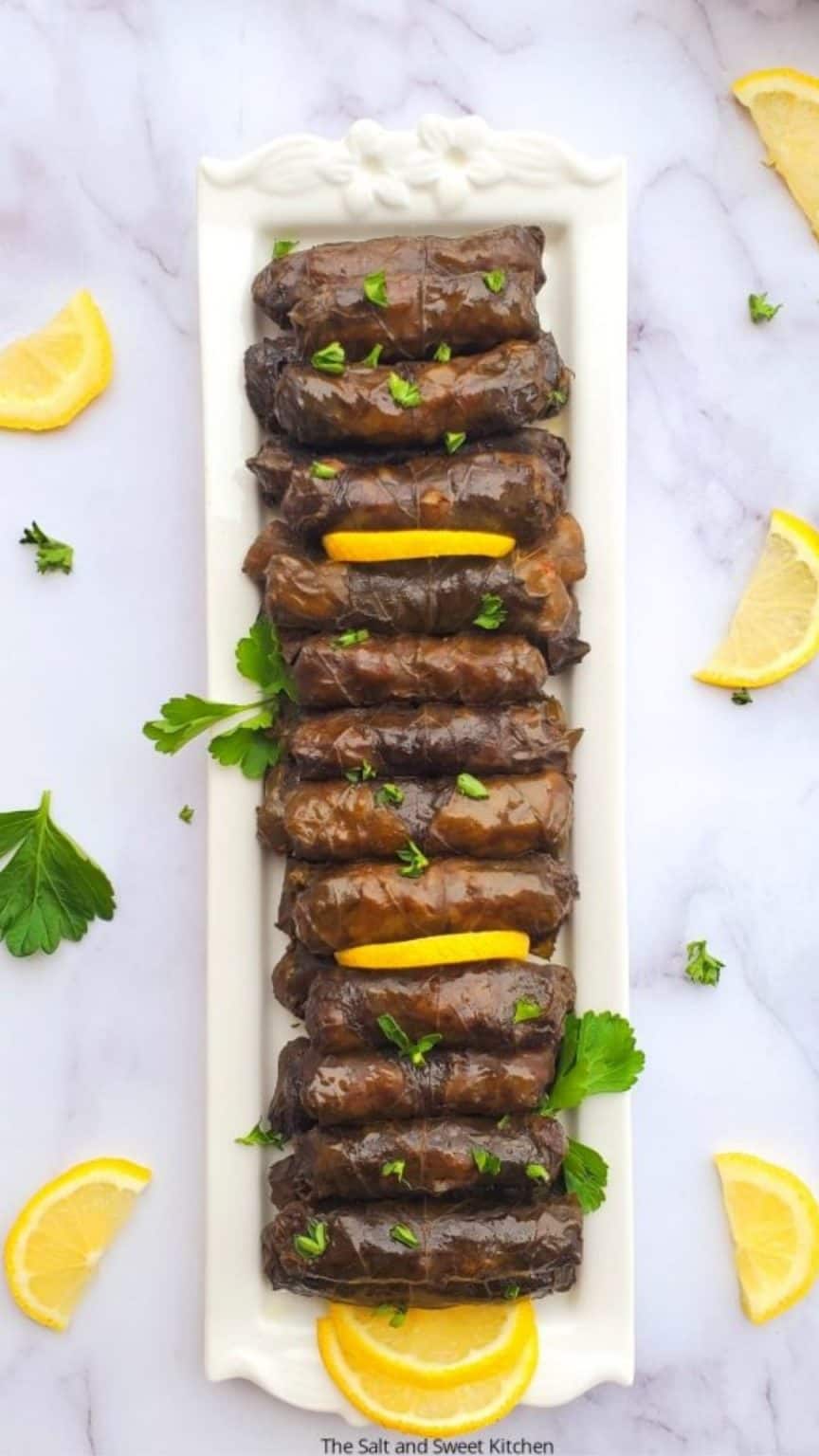 Lebanese Stuffed Grape Leaves- The Salt and Sweet Kitchen
