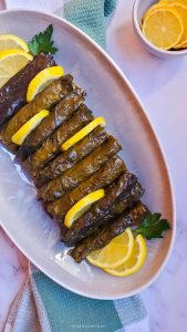 Vegetarian swiss chard rolls.