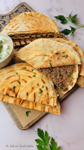 arayes kafta are the perfect Lebanese side dish that is quick to make. It is basically kafta stuffed in pita bread
