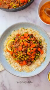 LEBANESE STEW WITH PEAS AND carrots and RICE