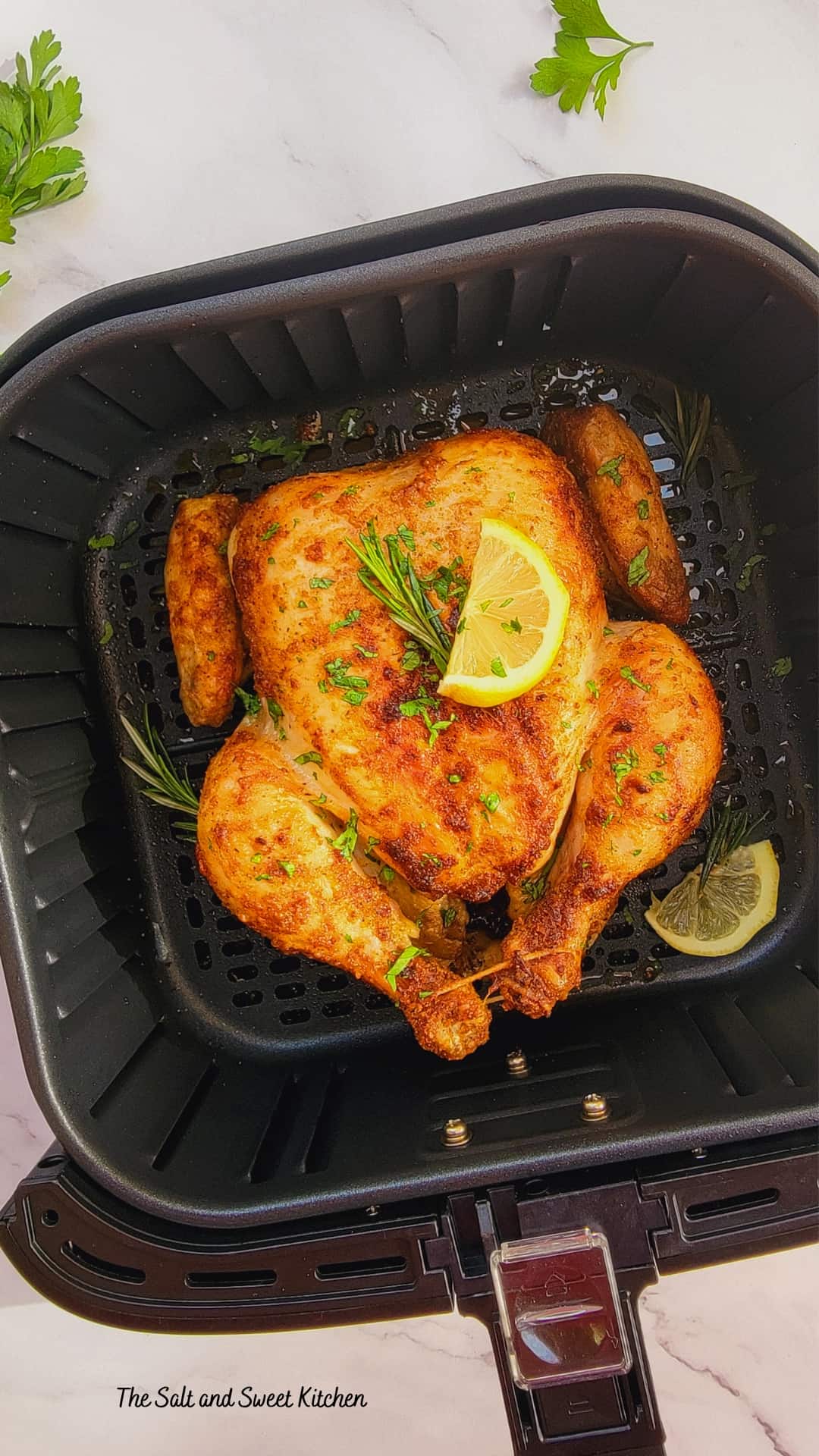 Crispy Air Fryer Whole Chicken The Salt and Sweet Kitchen