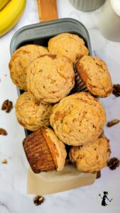 banana crumb muffins with dates and walnuts