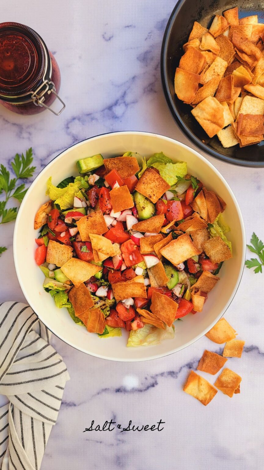 Lebanese Fattoush Salad - The Salt and Sweet Kitchen