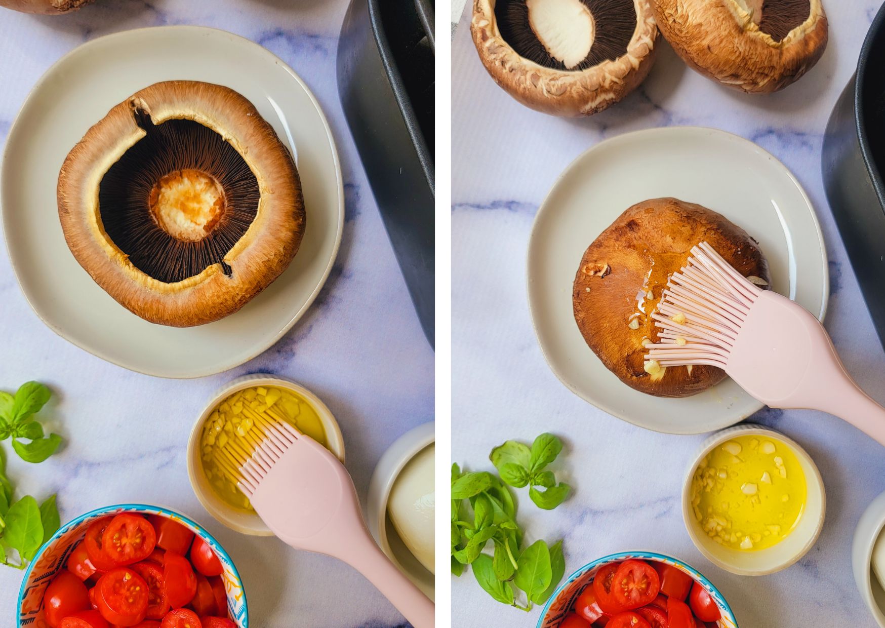 Air Fryer Caprese Stuffed Portobello Mushrooms Salt & Sweet