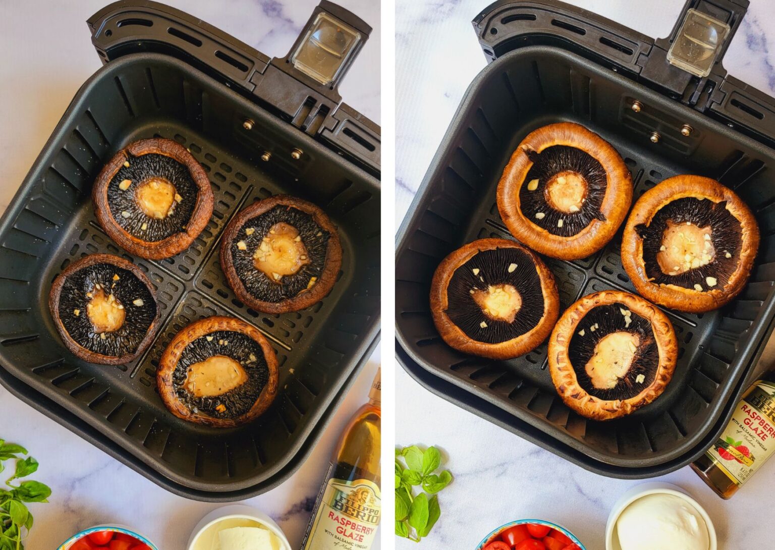 Air Fryer Caprese Stuffed Portobello Mushrooms Salt & Sweet